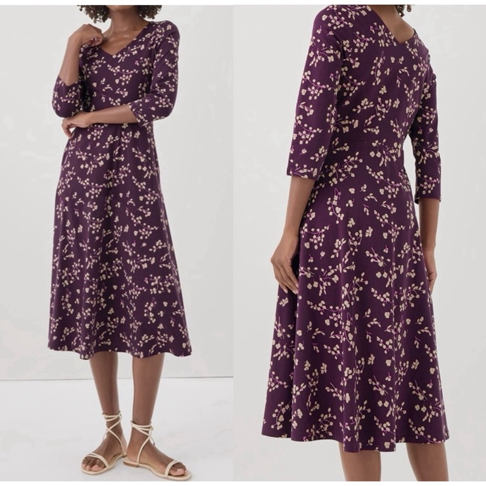 Pact Purple Floral Women's Dress